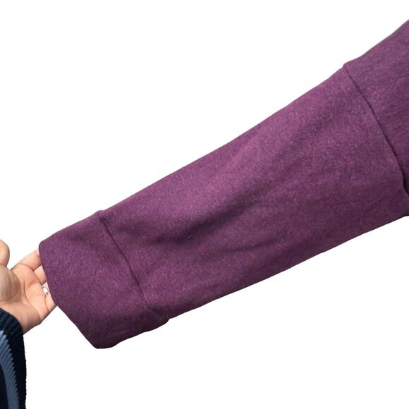 Athleta Plum Purple Cozy Karma Funnel Neck Sweatshirt Small Fleece Lined - Picture 8 of 16